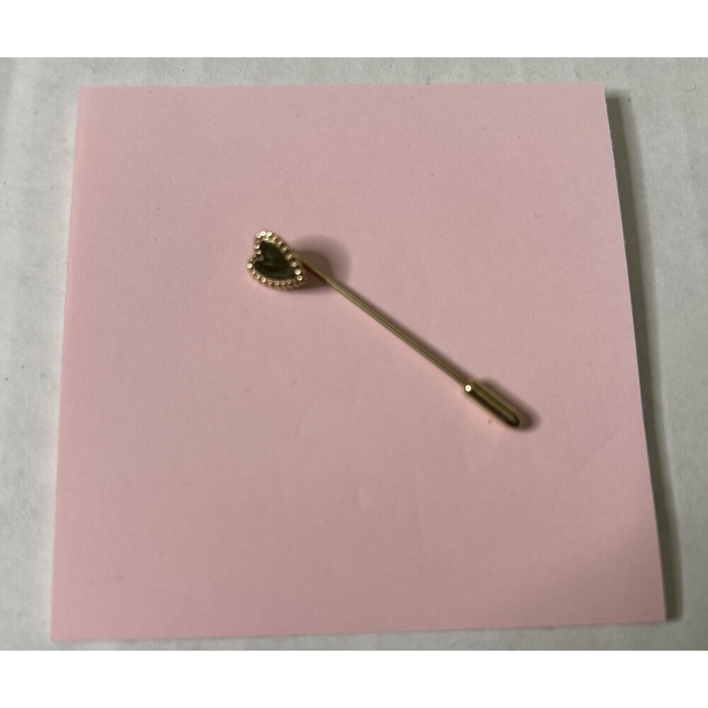 Vtg Sarah Coventry Pin Heart Stick Jewelry Faux Gold tone SC